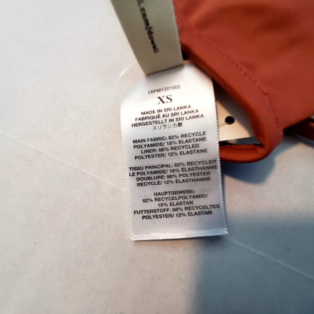 Madewell XS Rust Bikini Top With Adjustable Ties  Recycled Polyester & Elastane - Picture 6 of 9